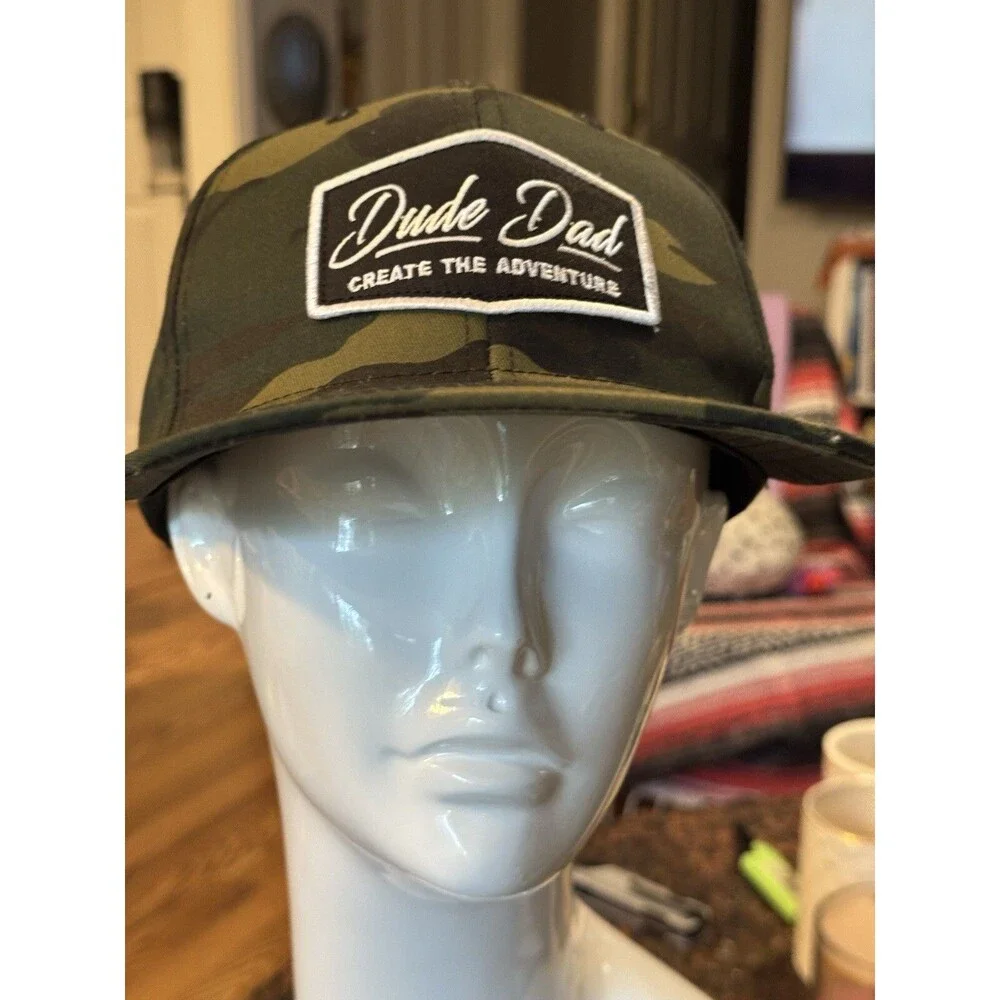 Dude Dad Create The Adventure Camo Snap Back Hat Cap-One Size Fits All